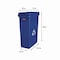 Rubbermaid Commercial Slim Jim Recycling Container w/Venting Channels, Plastic, 23 gal, Blue FG354007BLUE - alternate 2